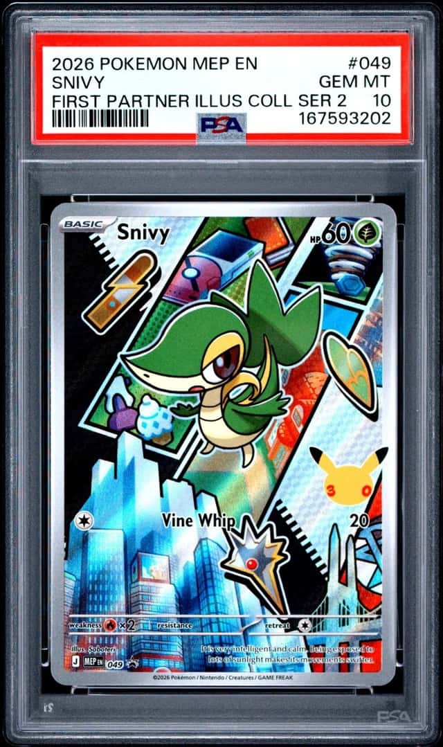 2026 POKEMON FIRST PARTNER ILLUSTRATION COLLECTION PROMO #049 SNIVY PSA 10