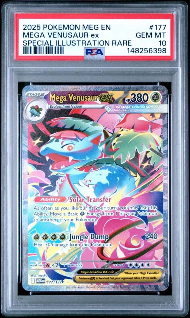 POKEMON MEGA VENUSAUR ex 2025 MEG EN-MEGA EVOL #177 SP ILLUS RARE PSA 10