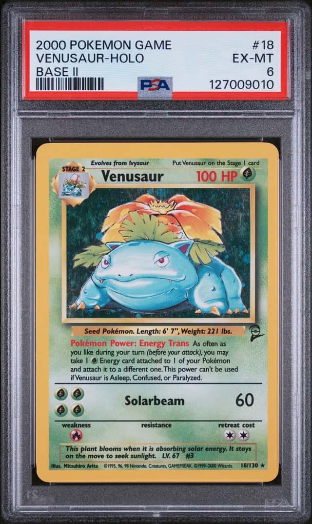 PSA 6 Venusaur Holo #18 2000 Pokemon Base Set 2