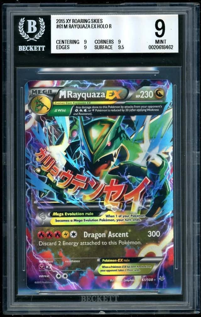 Pokemon M Rayquaza EX HOLO R 2015 XY Roaring Skies BGS 9 