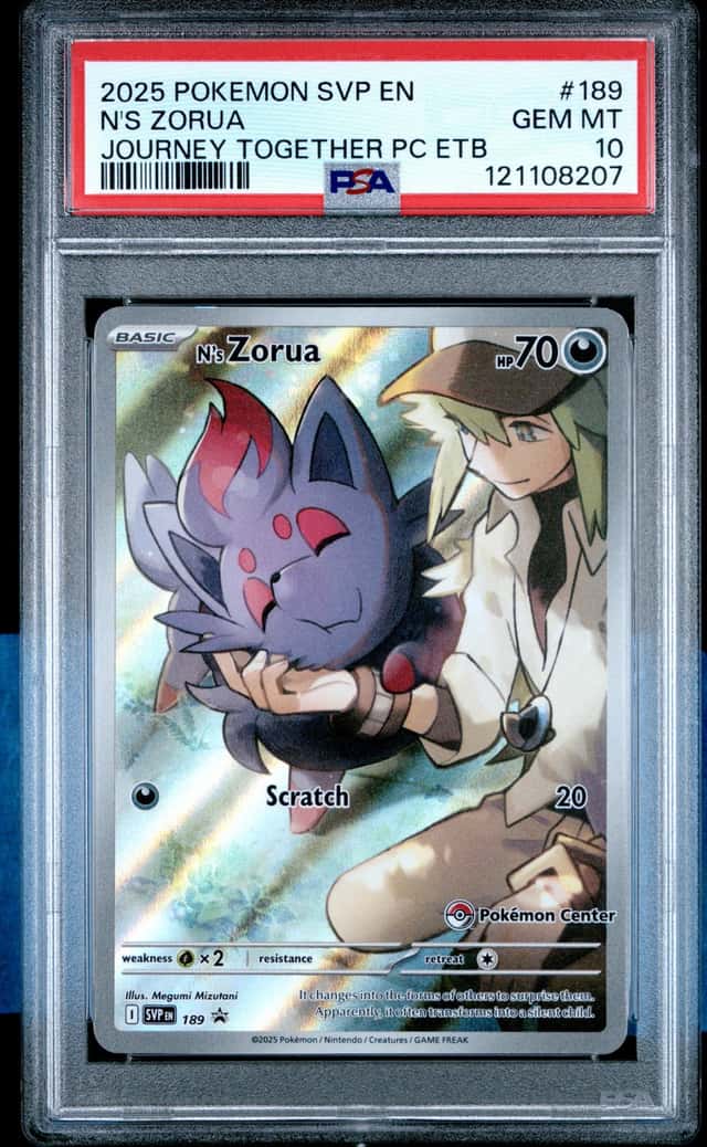 POKEMON N'S ZORUA 2025 SVP EN-SV BSP #189 JOURNEY TGTHR PC ETB PSA 10