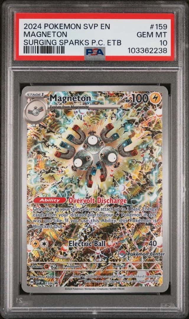 POKEMON MAGNETON 2024 SVP EN-SV BSP #159 SURGING SPARKS PC ETB PSA 10