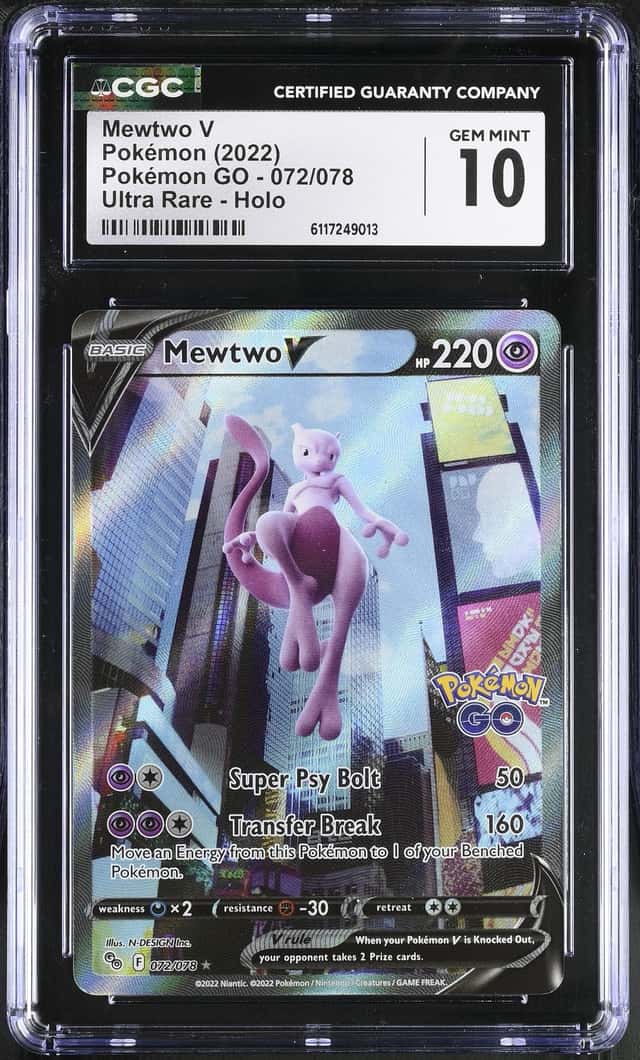 CGC 10 Mewtwo V 072/078 Pokemon GO Ultra Rare Holo EN 2022 Graded