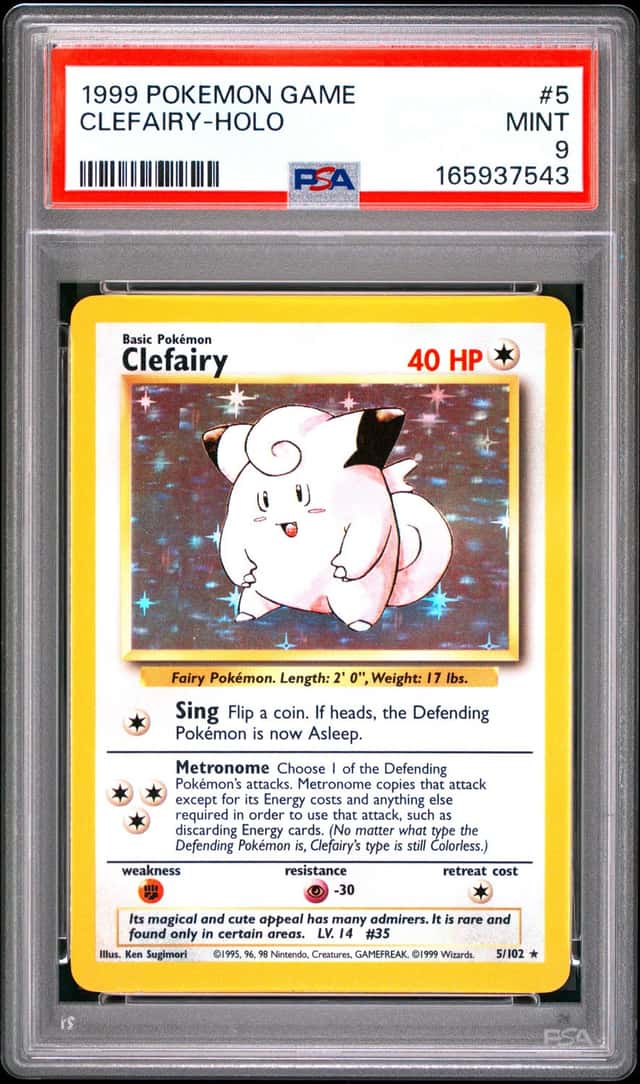 POKEMON CLEFAIRY 1999 GAME #5 HOLO PSA 9