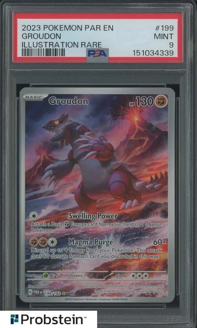 2023 Pokemon Paradox Rift English #199 Groudon Illustration Rare PSA 9 MINT