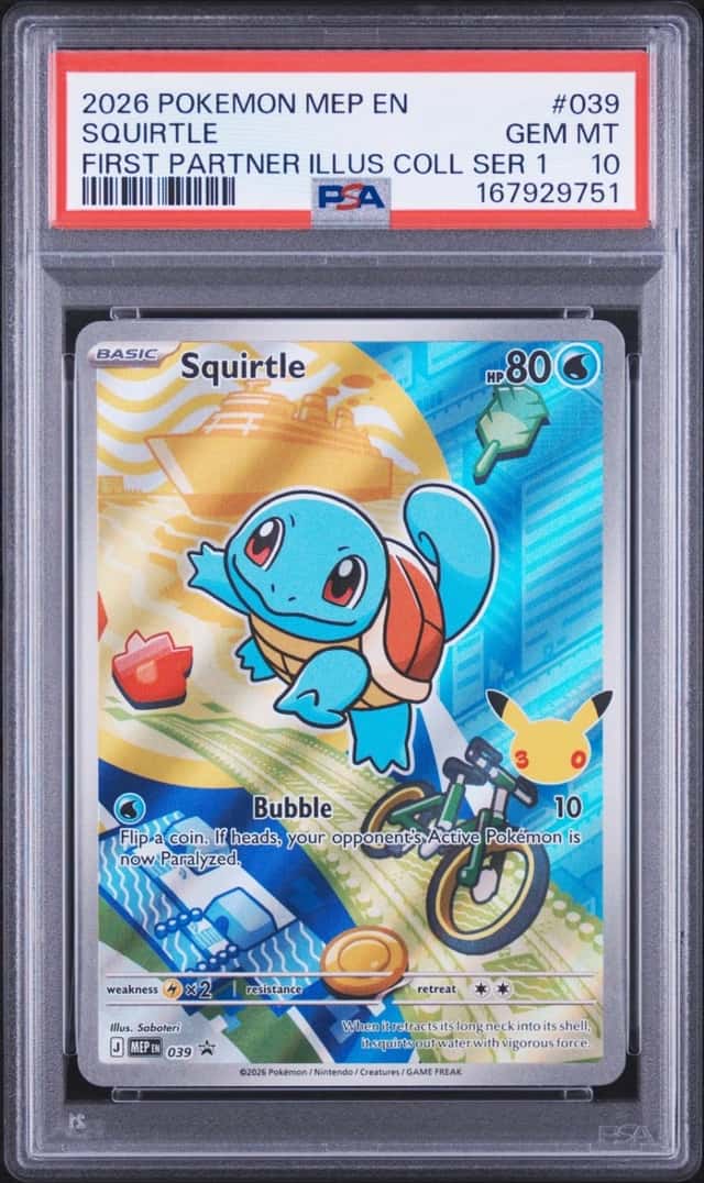 2026 POKEMON MEP FIRST PARTNER ILLUSTRATION COLLECTION #039 SQUIRTLE PSA 10