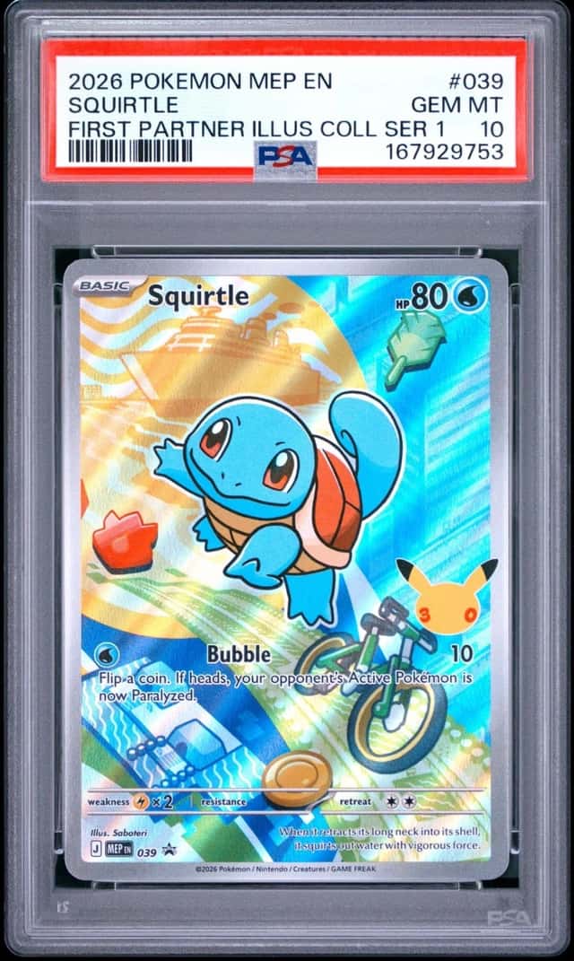 2026 POKEMON MEP FIRST PARTNER ILLUSTRATION COLLECTION #039 SQUIRTLE PSA 10