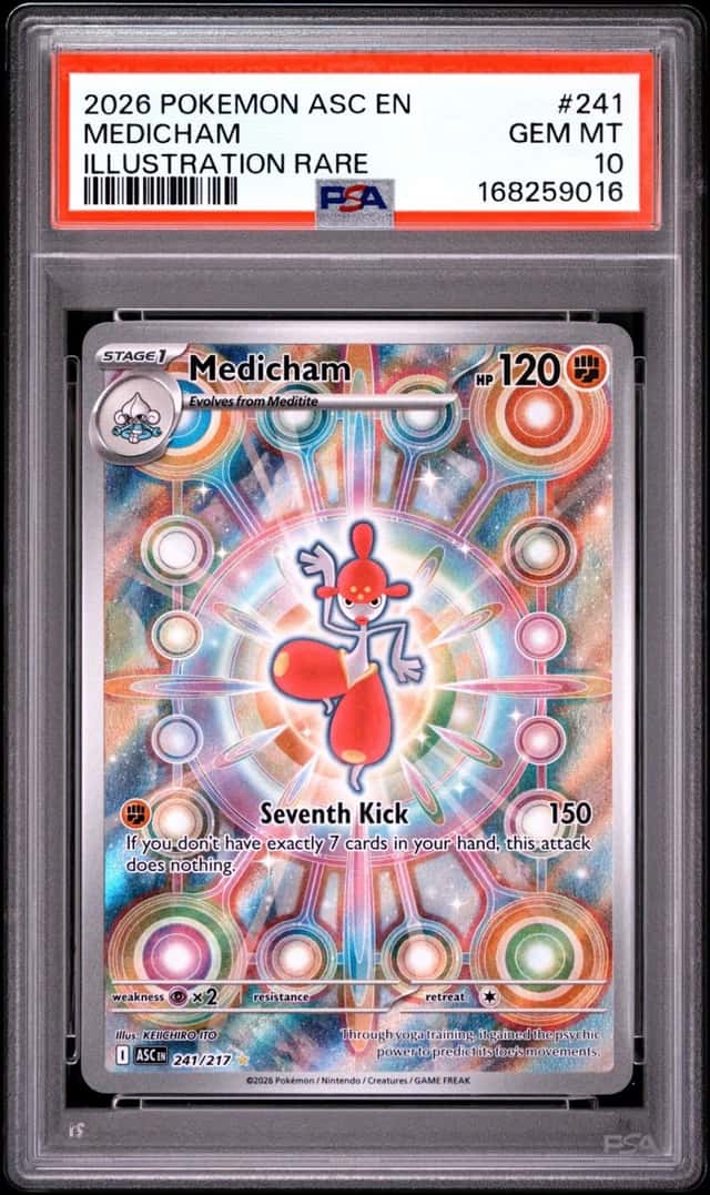 2026 POKEMON ASC EN-ASCENDED HEROES ILLUSTRATION RARE #241 MEDICHAM PSA 10