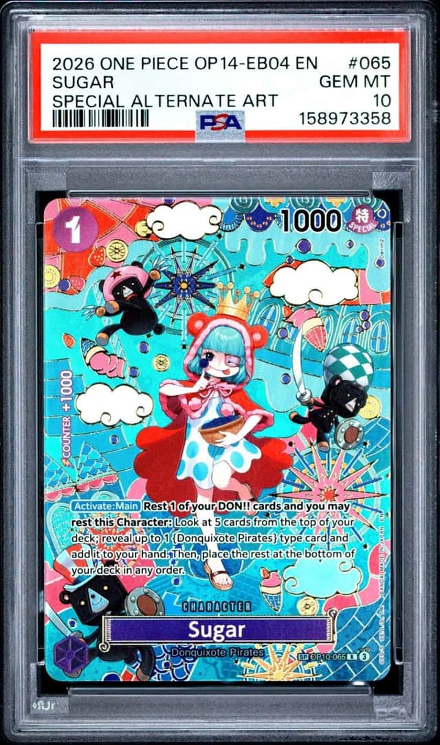 2026 ONE PIECE OP14-EB04-THE AZURE SEA'S SEVEN SPECIAL ALT ART #065 SUGAR PSA 10