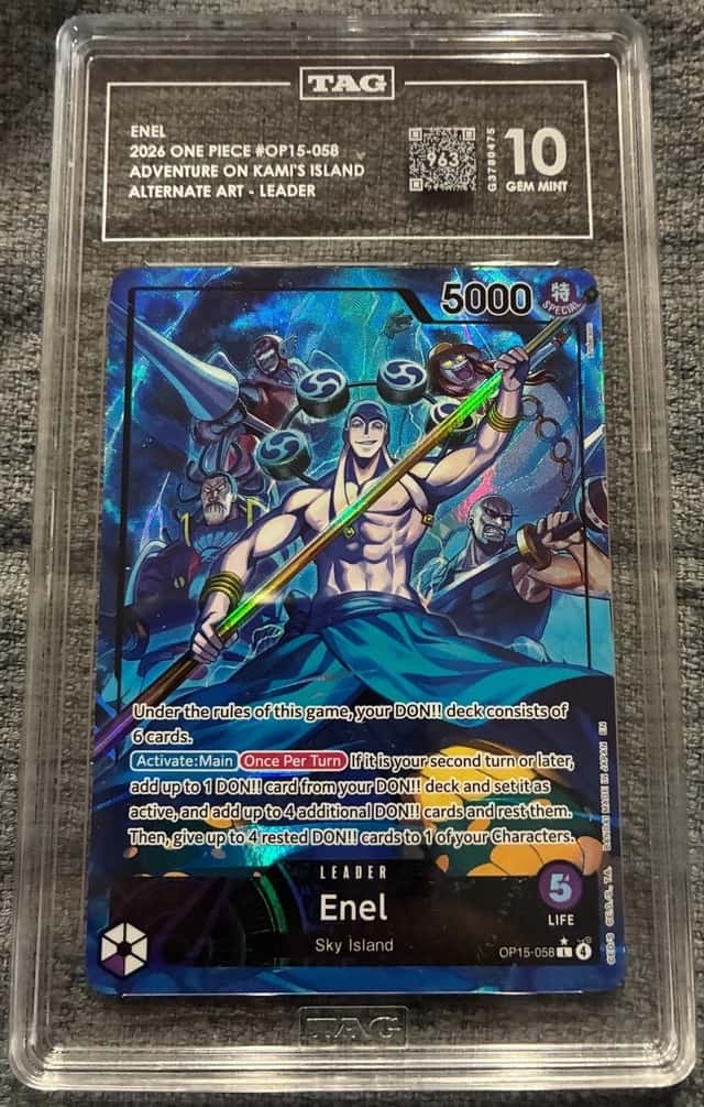 Enel LEADER Kamis Island OP15-058 Alt Art One Piece TAG 10 not Psa No Reserve