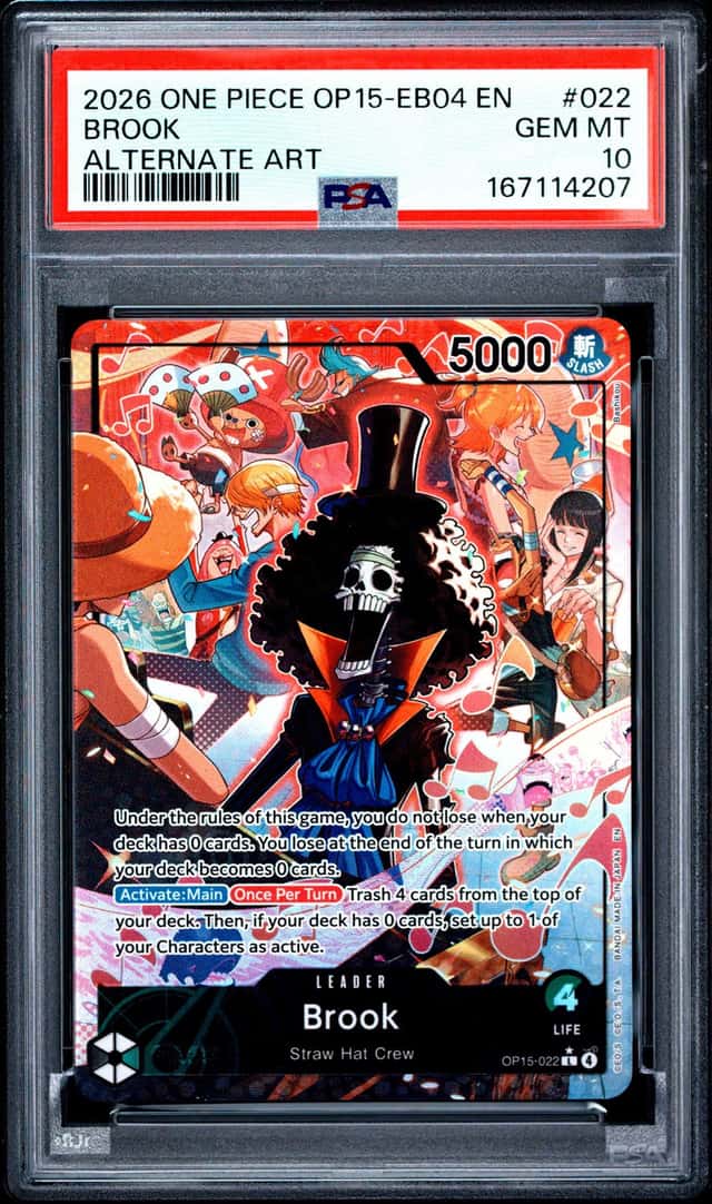 One Piece Brook Alternate Art EB04 OP15-022 PSA 10 Gem Mint