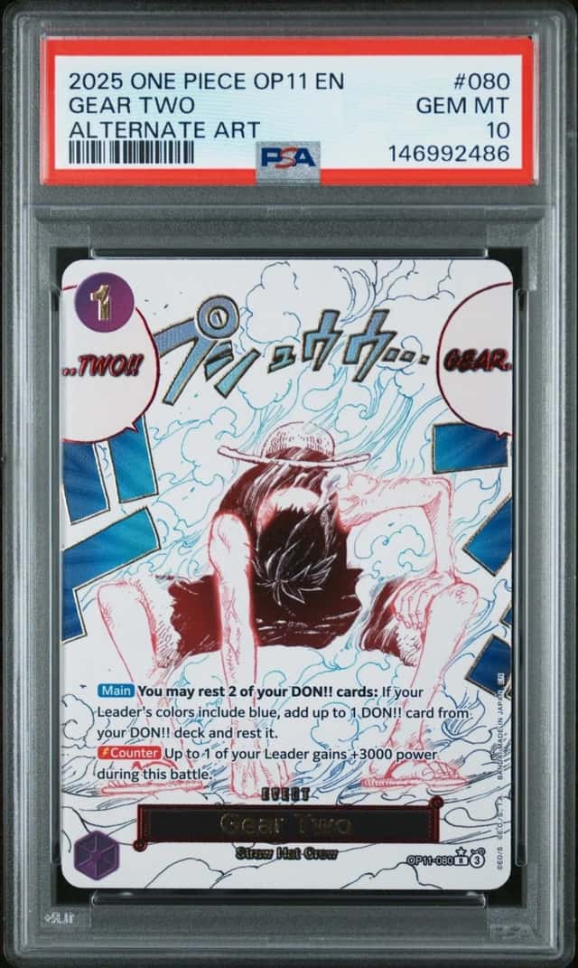 One Piece Gear Two Op11-080 Alternate Art PSA 10 Gem Mint