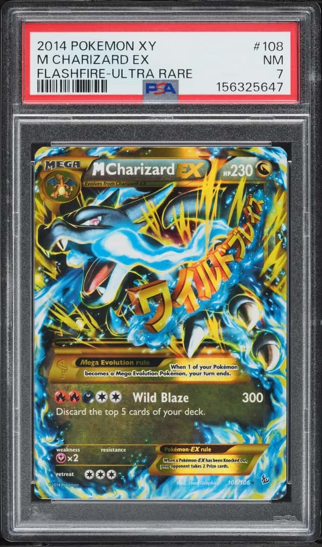 2014 Pokemon XY Flashfire Holo M Charizard EX #108 PSA 7 NRMT