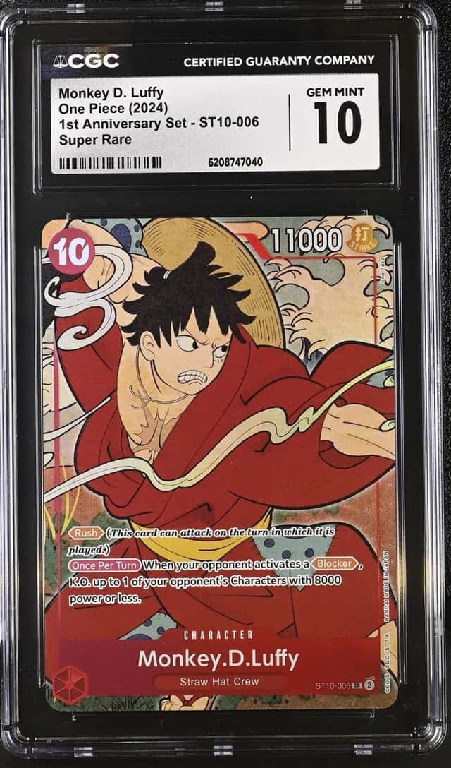 One Piece Monkey D. Luffy 1st Anniversary Set ST10-006 CGC 10 Gem Mint