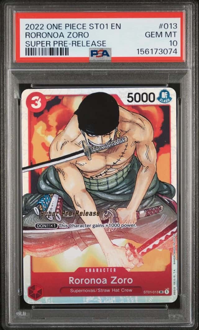 2022 ONE PIECE STARTER DECK ST01-STRAW HAT CREW #013 RORONOA ZORO PSA 10