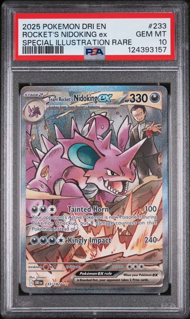 2025 Pokemon Scarlet & Violet Destined Rivals SIR Team Rocket's Nidoking Ex #233 PSA 10 GEM