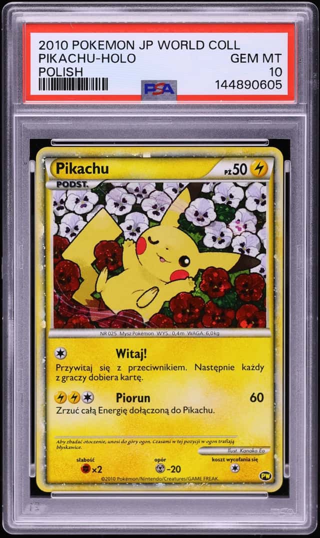 2010 Pokemon Polish World Collection Holo Pikachu PSA 10 GEM MINT