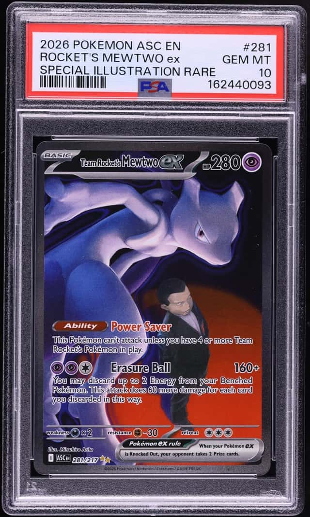 2026 Pokemon Mega Evolution Ascended Heroes SIR Team Rocket's Mewtwo ex #281 PSA 10 GEM MINT