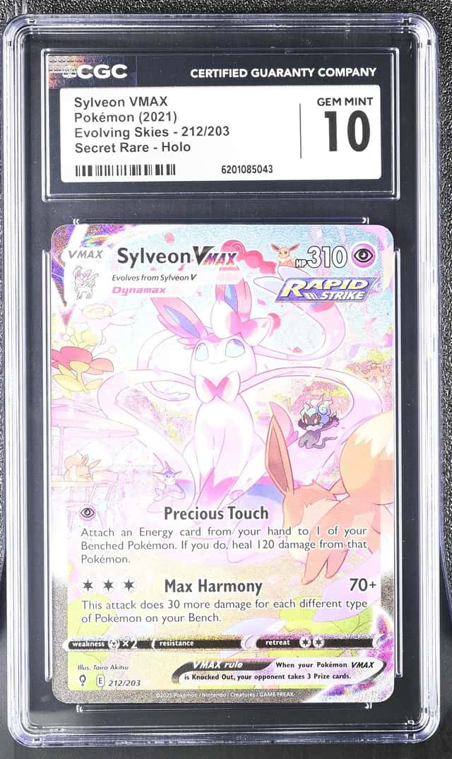 2021 Pokemon Sword & Shield Evolving Skies Full Art Sylveon VMAX #212 CGC 10 GEM MINT