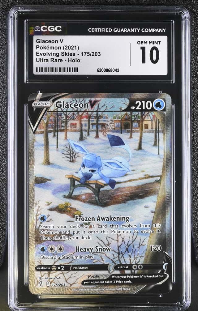 2021 Pokemon Sword & Shield Evolving Skies Alt Art Glaceon V #175 CGC 10 GEM MINT