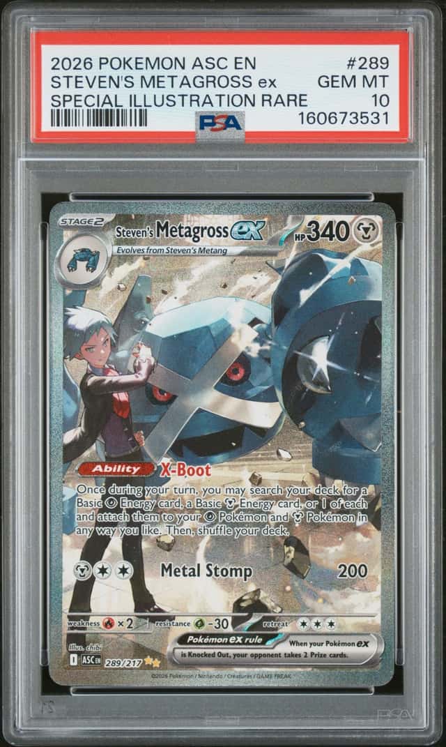 2026 Pokemon Mega Evolution Ascended Heroes Special Illustration Rare Steven's Metagross Ex #289