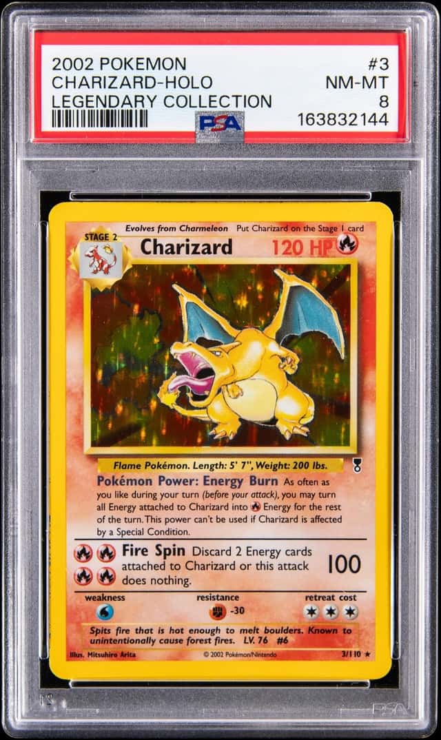 2002 Pokemon Legendary Collection Holo #3 Charizard - PSA NM-MT 8