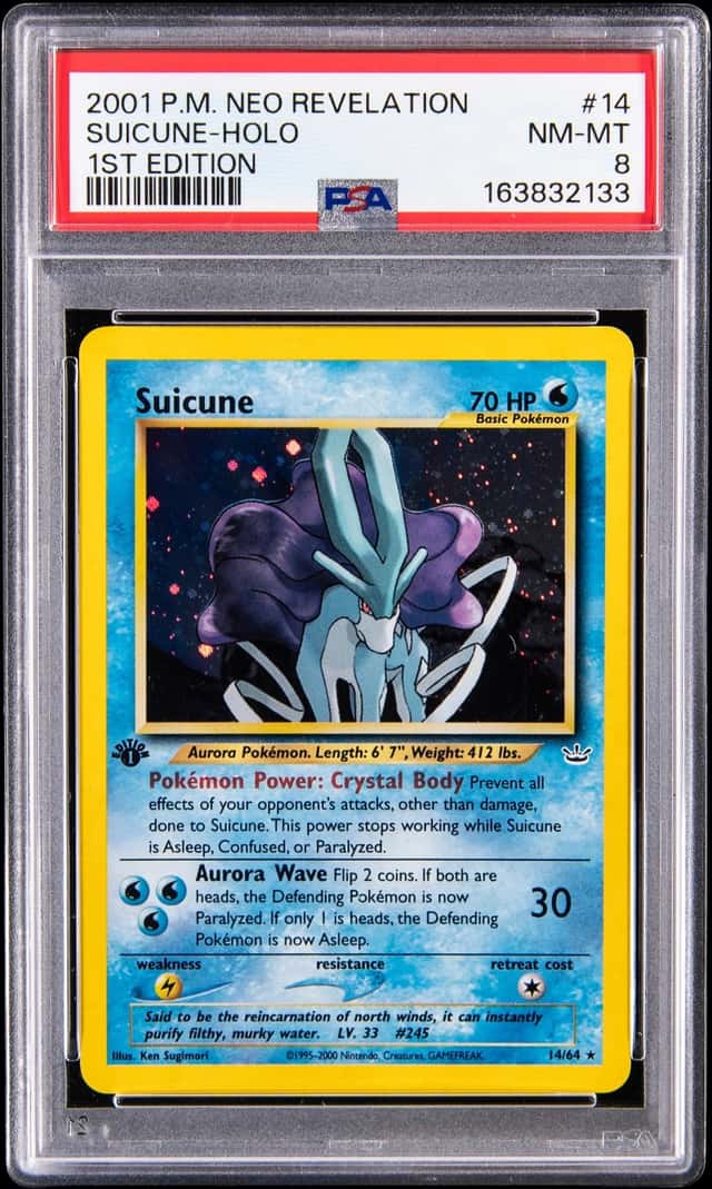 2001 Pokemon Neo Revelation 1st Edition Holo #14 Suicune - PSA NM-MT 8