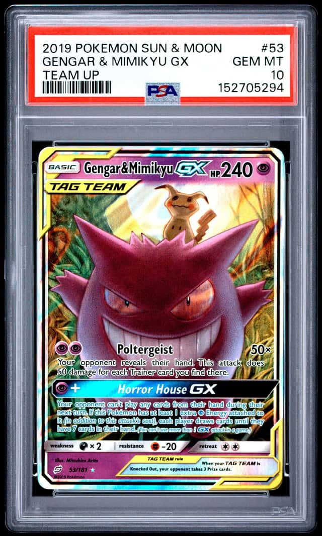 2019 Pokemon Sun and Moon Team Up Gengar/Mimikyu Gx #53