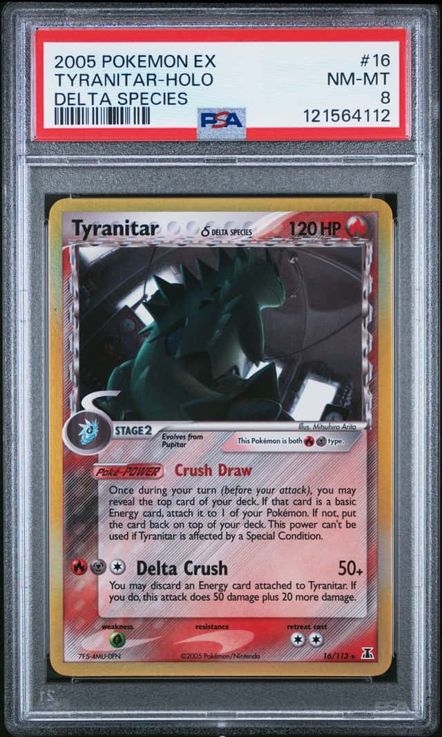 TYRANITAR 2005 POKEMON EX DELTA SPECIES HOLO #16 PSA 8 Q7285