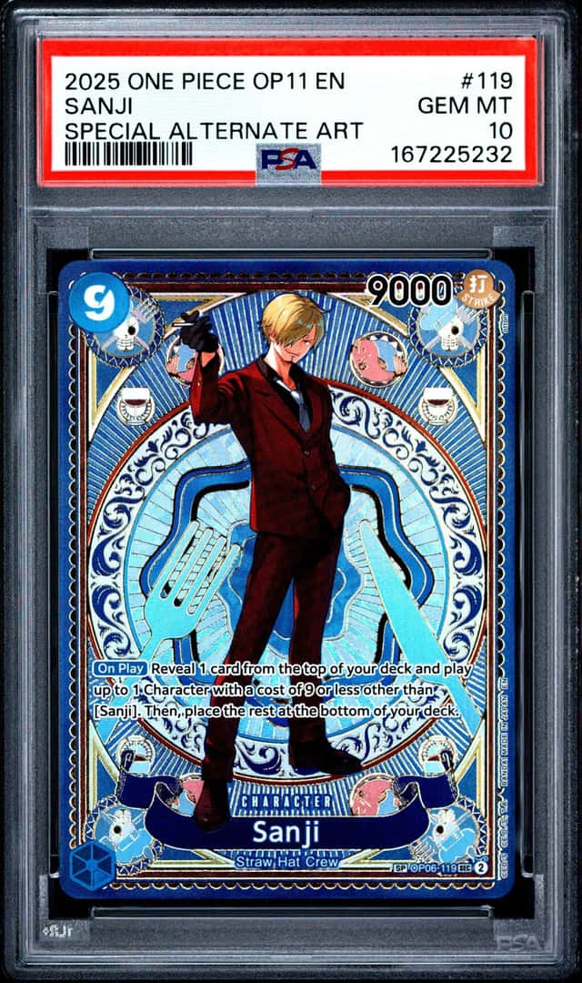 2025 One Piece OP11 En #119 Sanji Special Alternate Art PSA 10 GEM MINT