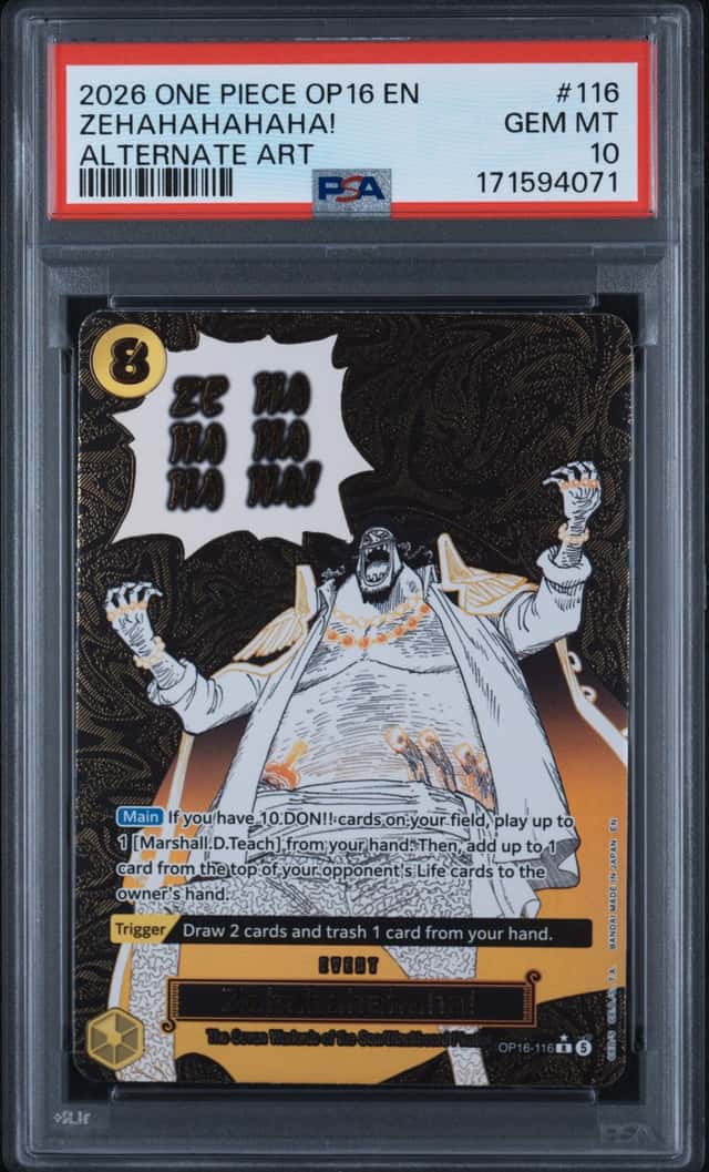 2026 ONE PIECE OP16-THE TIME OF BATTLE #116 ZEHAHAHAHAHA! ALTERNATE ART PSA 10