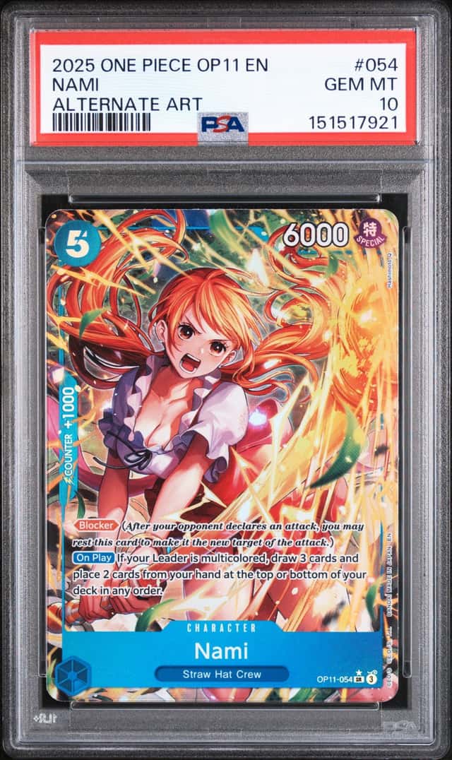 One Piece Nami OP11-054 Alternate Art PSA 10 Gem Mint English