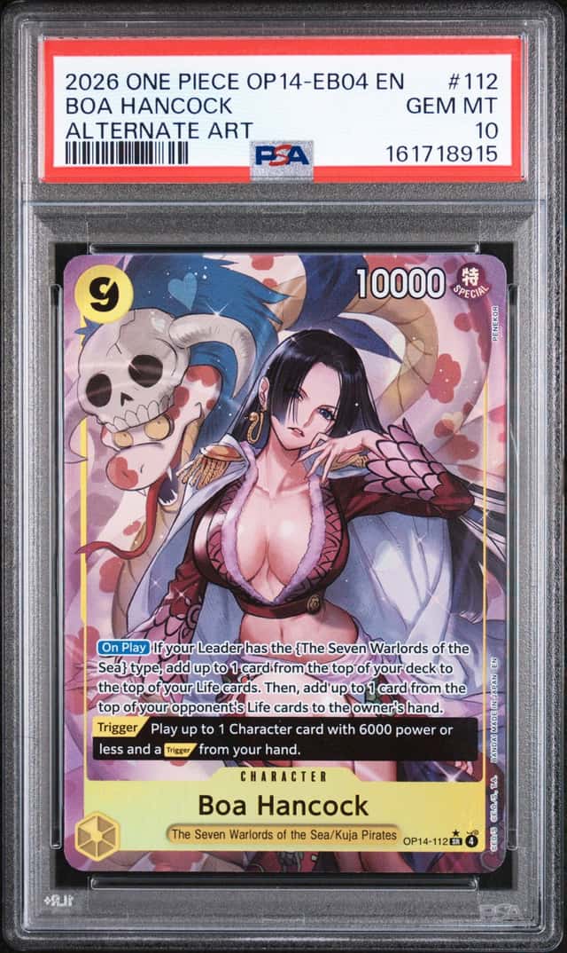 2026 ONE PIECE OP14-EB04-THE AZURE SEA'S SEVEN ALTERNATE ART BOA HANCOCK PSA 10