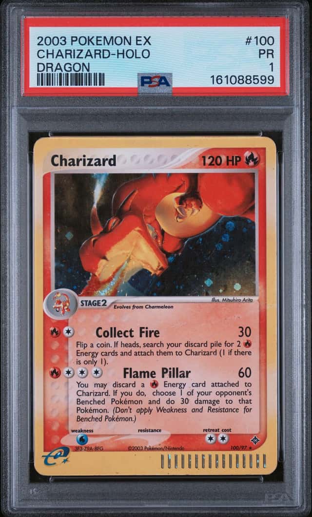Charizard 100/97 EX Dragon Holo. PSA 1
