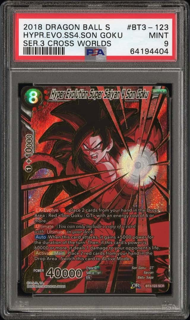 Dragon Ball Super Hyper Evolution Super Saiyan 4 Son Goku BT3-123 SCR PSA 9 card