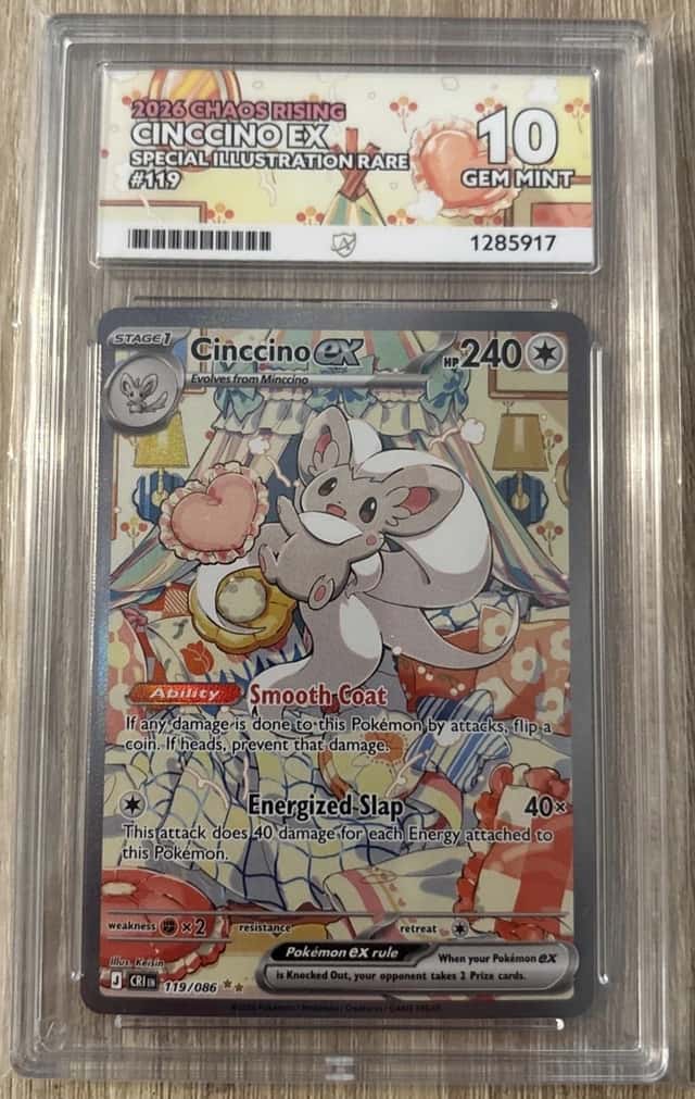 Cinccino ex SIR (119/086) - Pokémon TCG -Chaos Rising - ACE 10 Perfect Subgrades