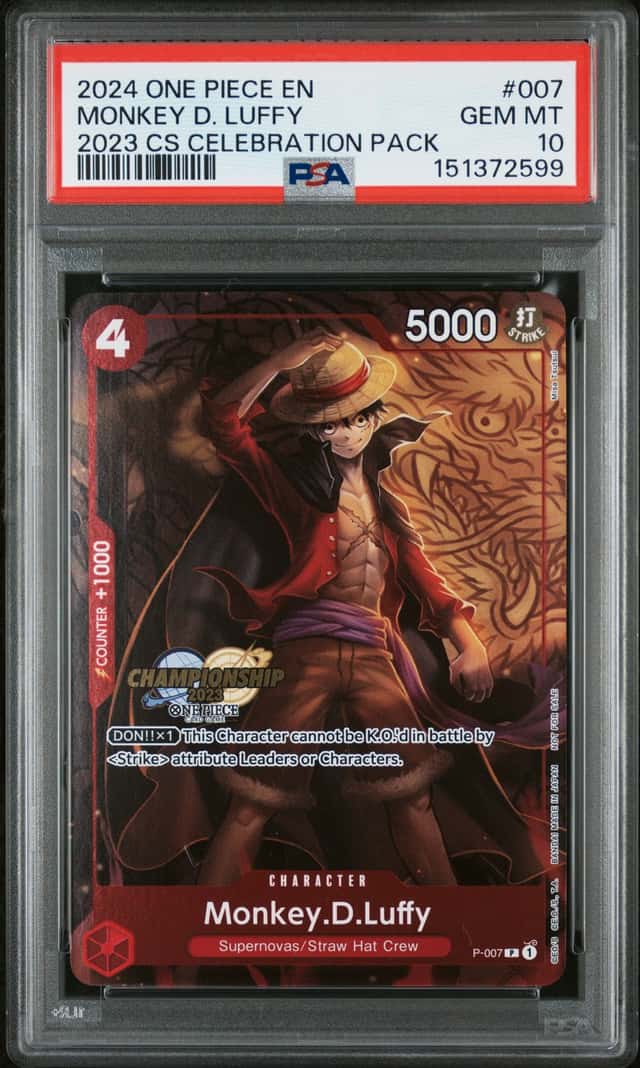 2024 One Piece EN Championship Celebration Pack #007 Monkey D Luffy PSA 10