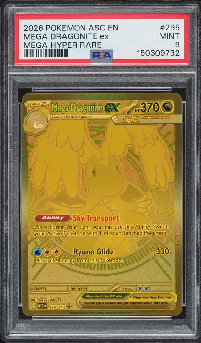 2026 Pokemon Mega Evolution Ascended Heroes MHR Mega Dragonite ex #295 PSA 9 MINT