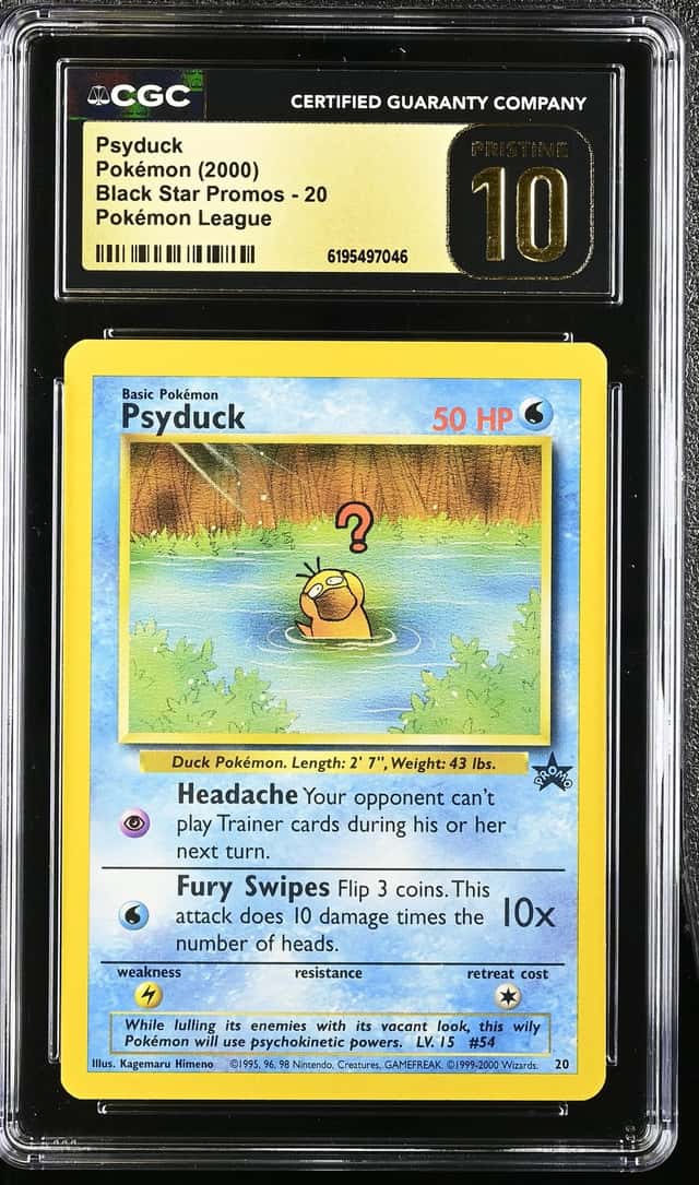 2000 Pokemon League Black Star Promo Psyduck #20 CGC 10 PRISTINE