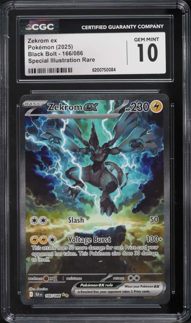 2025 Pokemon Scarlet & Violet Black Bolt SIR Zekrom Ex #166 CGC 10 GEM MINT