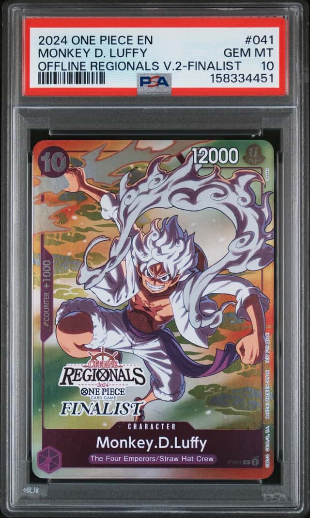 2024 One Piece Offline Regionals Pack Vol. 2 Finalist Monkey D. Luffy #P-041 PSA 10 GEM MINT