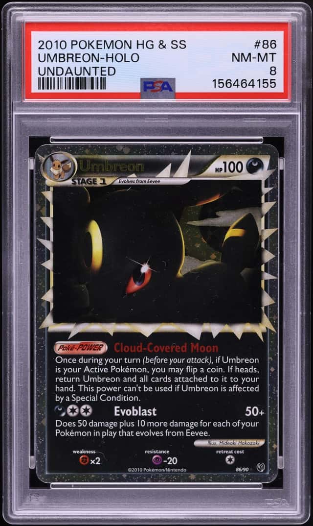 2010 Pokemon HeartGold & SoulSilver Undaunted Holo Umbreon #86 PSA 8 NM-MT