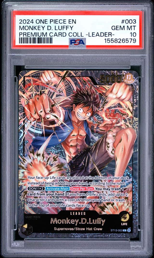 2024 One Piece Premium Card Collection Leader #ST13-003 Monkey D. Luffy - PSA GEM MT 10