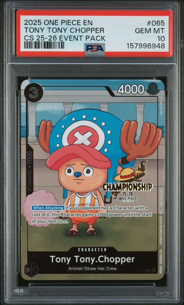 2025 One Piece English Championship Event Pack #065 Tony Tony Chopper PSA 10