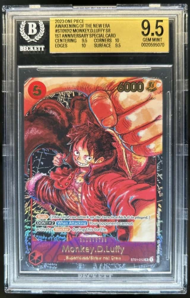 2023 One Piece Awakening New Era 1st Anniversary Monkey D Luffy ST01-012 BGS 9.5