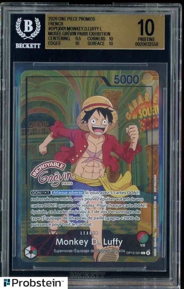 One Piece Monkey D Luffy OP13-001 X Museum Grévin Promo Paris Exclusive BGS 10