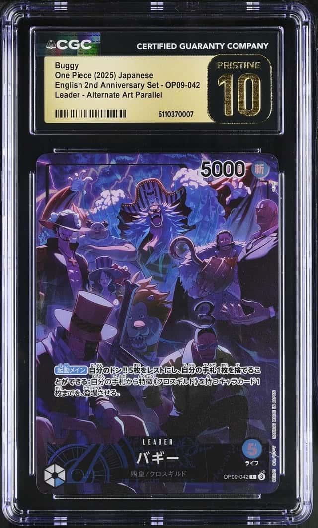 Buggy (JP) Leader OP09-042 2nd Anniversary Alt Art - One Piece - CGC Pristine 10