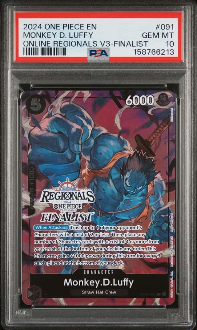 2024 One Piece EN Online Regionals V3 Finalist #091 Monkey D. Luffy PSA 10