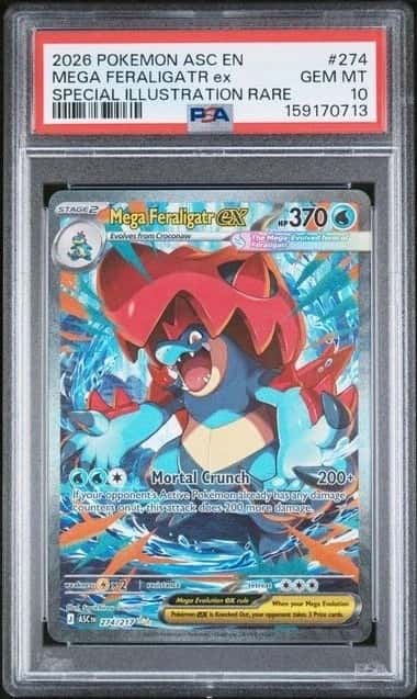 POKEMON FERALIGATR ex 2026 ASCENDED HEROES #274 MEGA SPECIAL ILL RARE PSA 10
