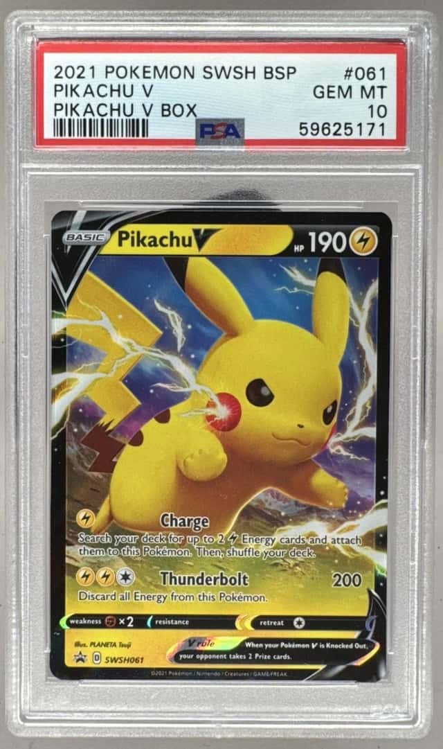 5171 Pikachu V 2021 Pokemon Sword & Shield Black Star Promos #SWSH061 PSA 10